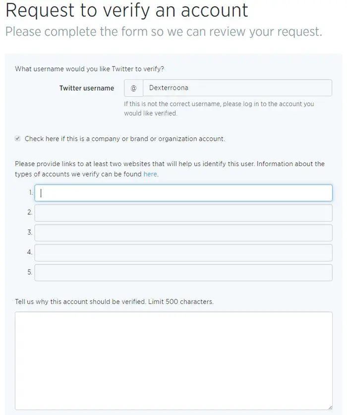 Request to verify a Twitter account - Twitter is making it easier to get verified