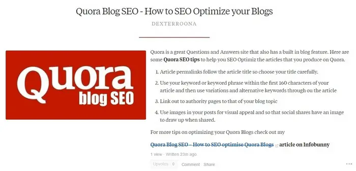 Quora Blog cutdown example