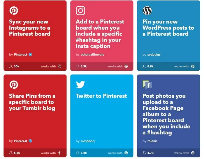 Pinterest Mobile App - IFTTT - Syndication examples