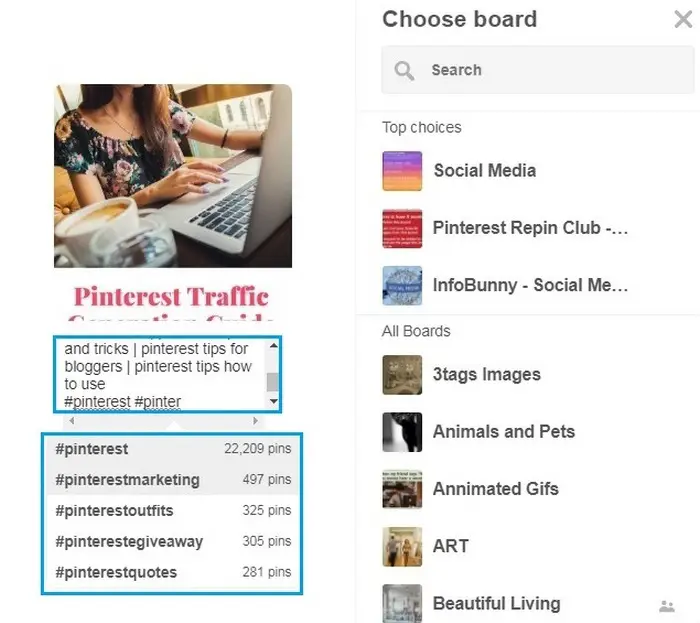 Pinterest Traffic Generation Guide - Keywords and hashtags