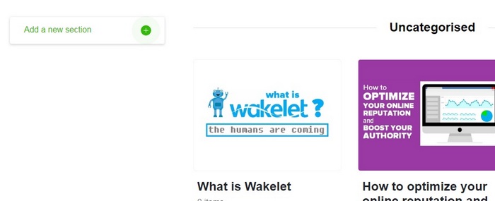 Wakelet getting started guide - Sections image 1