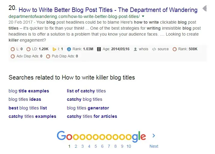 How to write killer blog titles - Related Searches