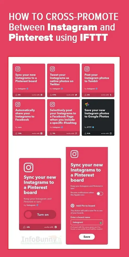 How to cross-promote using Instagram - Pinterest Graphic