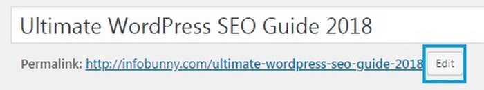 WordPress SEO Guide - edit your URL