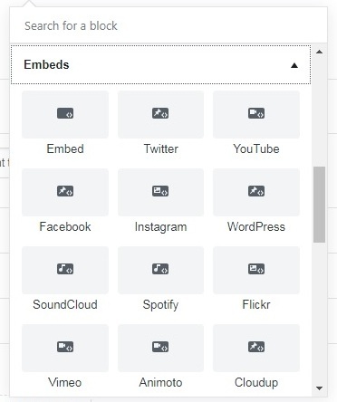 My Simple getting started guide to Gutenberg - Embed options