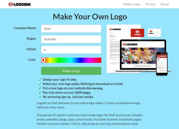 How to create a logo in Logoshi