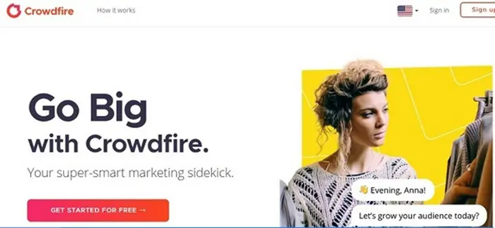 Crowdfire homepage