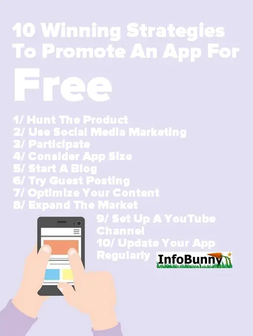 Pinterest Image -    Promote an App for Free - 10 useful strategies to promote your app - Takeaways